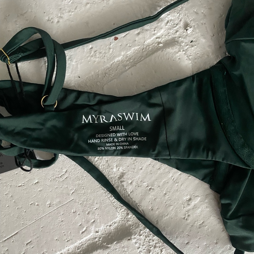 Myra Swim Two Piece Set NWT, Size S Jardin top paired w Hugo bottoms, Color Palm - Picture 9 of 13